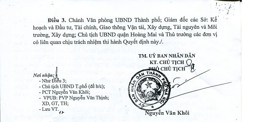Quyết định giao đất dự án Đại Kim Định Công Quyết định giao đất dự án Đại Kim Định Công
